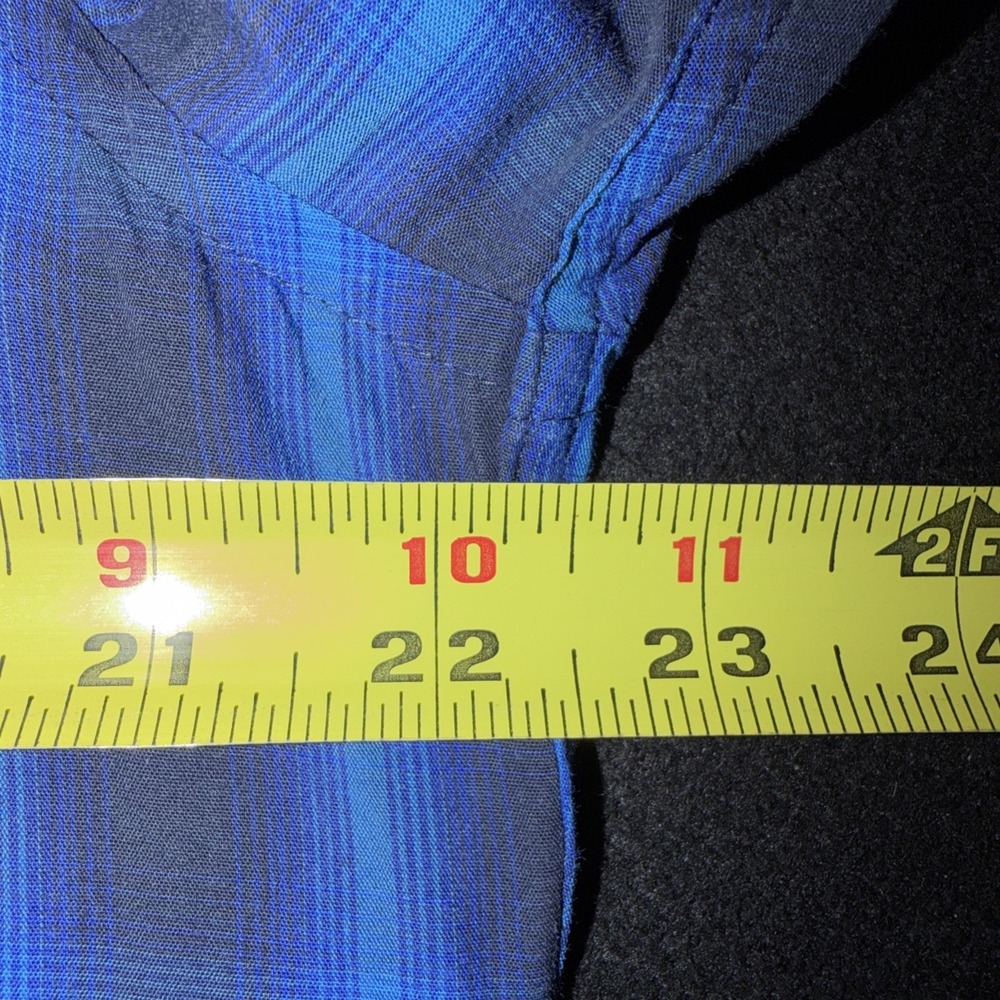 LOT OF 2 Jarad Lang After Hours Mens Shirt Slim Fit Blue Check Plaid LS Large - Picture 15 of 16